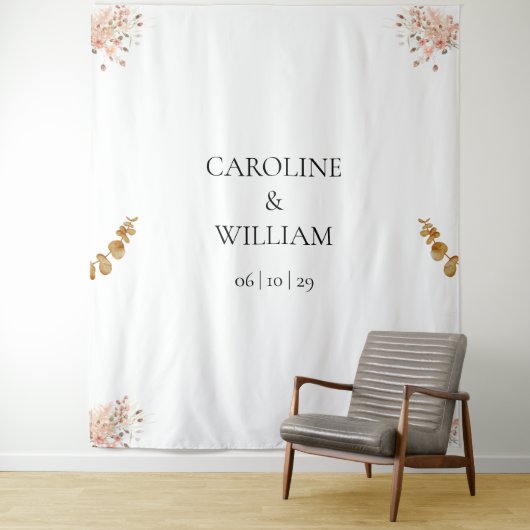 Boho Floral Wedding Foto Booth Backdropps Wandteppich (Beispiel)