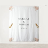 Boho Floral Wedding Foto Booth Backdropps Wandteppich (Vorderseite)