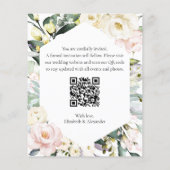 Boho Floral Wedding Foto QR-Code Speichern Sie die (Rückseite)