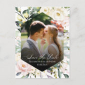 Boho Floral Wedding Foto QR-Code Speichern Sie die Postkarte (Vorderseite)