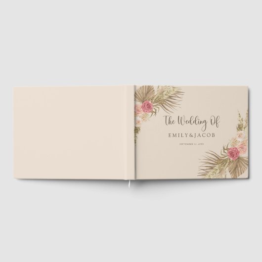 Boho Floral Wedding Gästebuch (Voll)