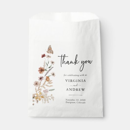 Boho Floral Wedding Geschenktütchen (Vorderseite)