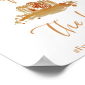 Boho Floral Wedding Hashtag Sign Poster (Ecke)