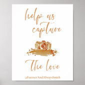 Boho Floral Wedding Hashtag Sign Poster (Vorne)