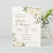 Boho  Floral  Wedding Invitation Einladung (Stehend Vorderseite)