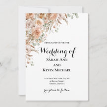 Boho Floral Wedding Invitation