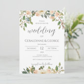 Boho floral Wedding Invitation Einladung (Stehend Vorderseite)