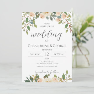 Boho floral Wedding Invitation Einladung