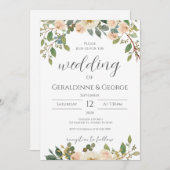 Boho floral Wedding Invitation Einladung (Vorne/Hinten)