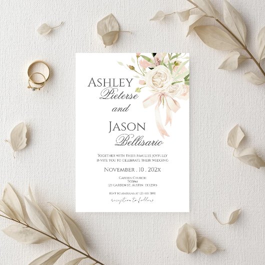 Boho Floral Wedding Invitation Einladung