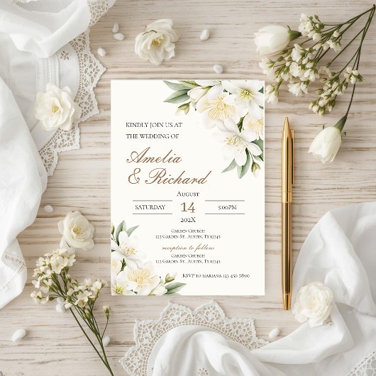 Boho  Floral  Wedding Invitation Einladung