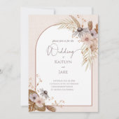 Boho Floral Wedding Invitation Einladung (Vorderseite)