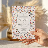 Boho Floral Wedding Invitation Karte