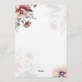 Boho Floral Wedding Invitation Template Einladung (Rückseite)