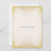 Boho Floral Wedding Invitation with Gold Sparks Einladung (Rückseite)