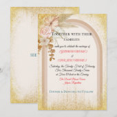 Boho Floral Wedding Invitation with Gold Sparks Einladung (Vorne/Hinten)