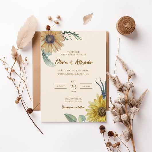 Boho Floral Wedding Invite Einladung