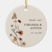 Boho Floral Wedding Keramik Ornament (Vorne)