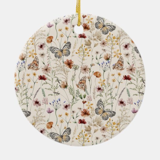 Boho Floral Wedding Keramik Ornament (Hinten)