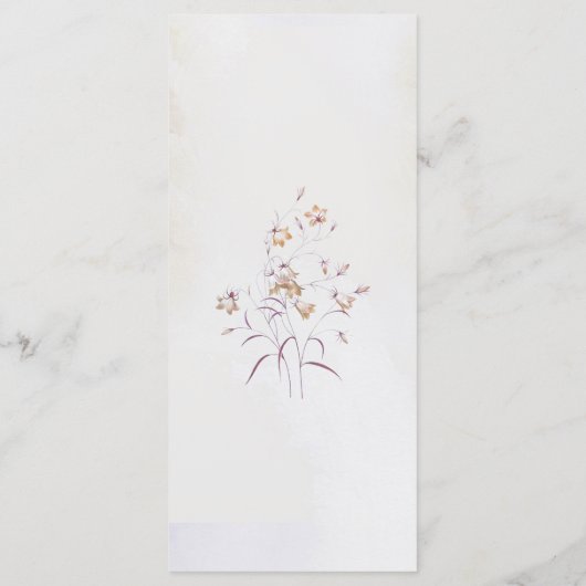 Boho Floral Wedding Menu Card Menükarte (Rückseite)