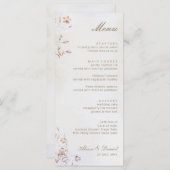 Boho Floral Wedding Menu Card Menükarte (Vorne/Hinten)