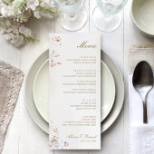 Boho Floral Wedding Menu Card Menükarte