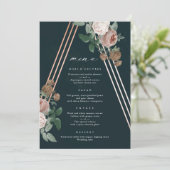 Boho Floral Wedding Menükarte (Stehend Vorderseite)