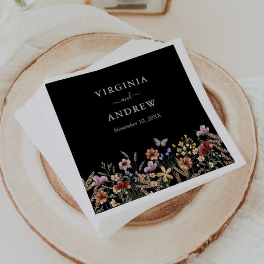 Boho Floral Wedding Napkins Serviette
