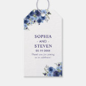 Boho Floral Wedding – Navy Blue Flowers Geschenkanhänger (Vorderseite)