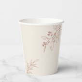 Boho Floral Wedding Paper Cups Pappbecher (Rückseite)