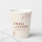 Boho Floral Wedding Paper Cups Pappbecher (Vorderseite)