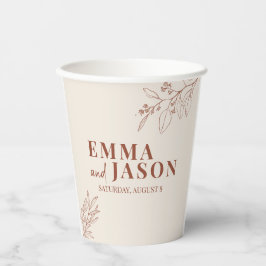Boho Floral Wedding Paper Cups Pappbecher
