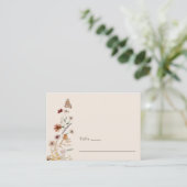 Boho Floral Wedding Platzkarte (Stehend Vorderseite)