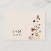 Boho Floral Wedding Platzkarte (Rückseite)