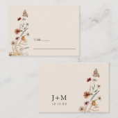 Boho Floral Wedding Platzkarte (Vorne/Hinten)