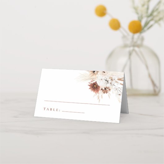 Boho Floral Wedding Platzkarten (Vorderseite)