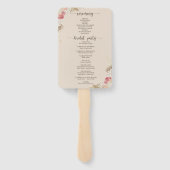 Boho Floral Wedding Program Hand Fan Fächer (Rückseite)