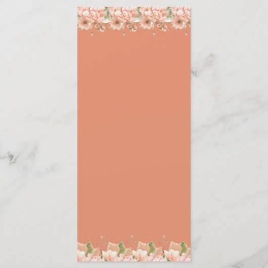 Boho Floral Wedding Programm (Rückseite)