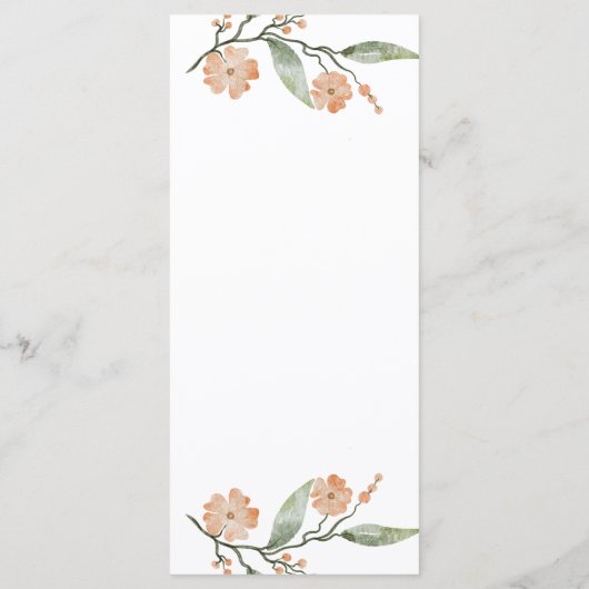 Boho Floral Wedding Programm (Rückseite)