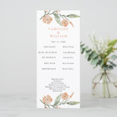 Boho Floral Wedding Programm (Stehend Vorderseite)