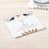 Boho Floral Wedding Rechteckiger Pappuntersetzer (angewinkelt)