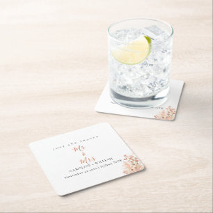 Boho Floral Wedding Rechteckiger Pappuntersetzer