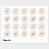 Boho Floral Wedding Round Sticker (Blatt)