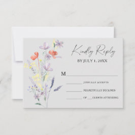 Boho Floral Wedding RSVP Card
