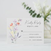 Boho Floral Wedding RSVP Card Karte (Stehend Vorderseite)