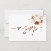 Boho Floral Wedding RSVP Card mit QR Code Mitteilungskarte (Vorderseite)