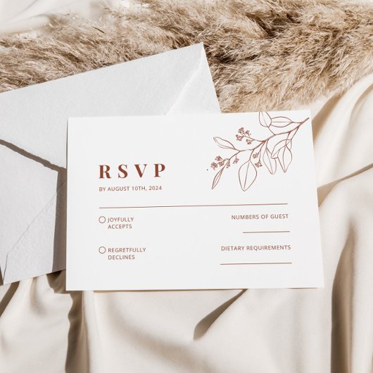 Boho Floral Wedding RSVP Card Mitteilungskarte