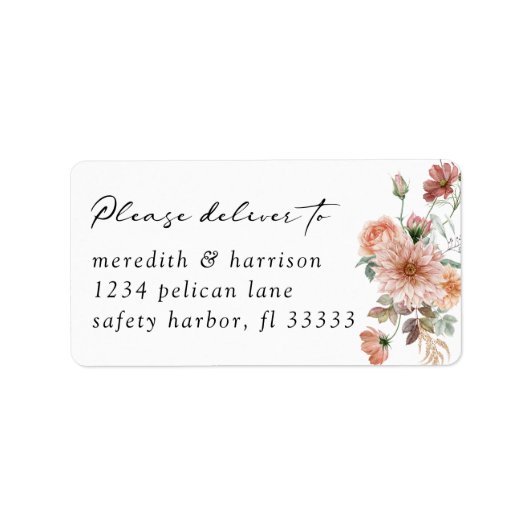 Boho Floral Wedding RSVP Envelope Adressaufkleber (Vorne)