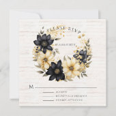 Boho Floral Wedding RSVP Flat Card (Vorderseite)