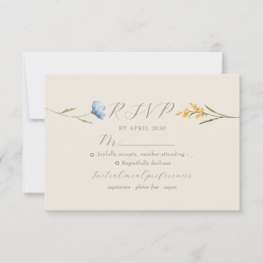 Boho Floral Wedding RSVP Karte (Vorderseite)